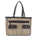 GUCCI GG Crystal Abbey Tote Bag Coated Canvas Outlet Beige 268639 Auth 200647-13