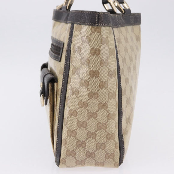 GUCCI GG Crystal Abbey Tote Bag Coated Canvas Outlet Beige 268639 Auth 200647
