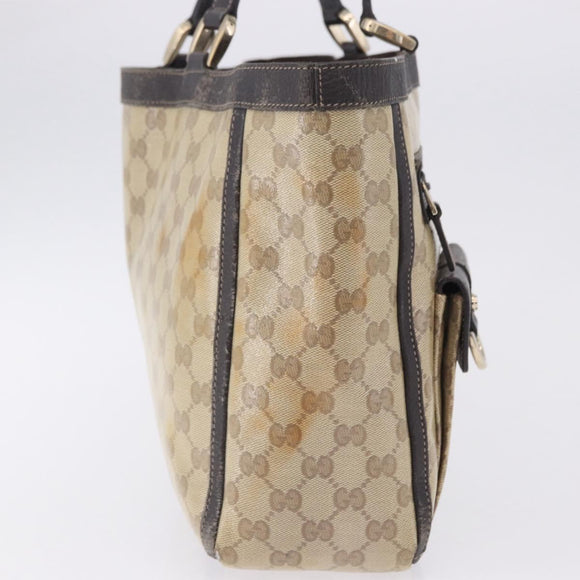 GUCCI GG Crystal Abbey Tote Bag Coated Canvas Outlet Beige 268639 Auth 200647