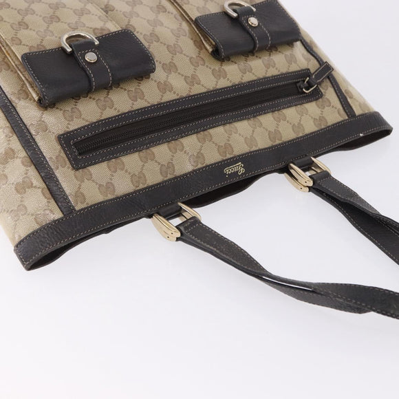 GUCCI GG Crystal Abbey Tote Bag Coated Canvas Outlet Beige 268639 Auth 200647