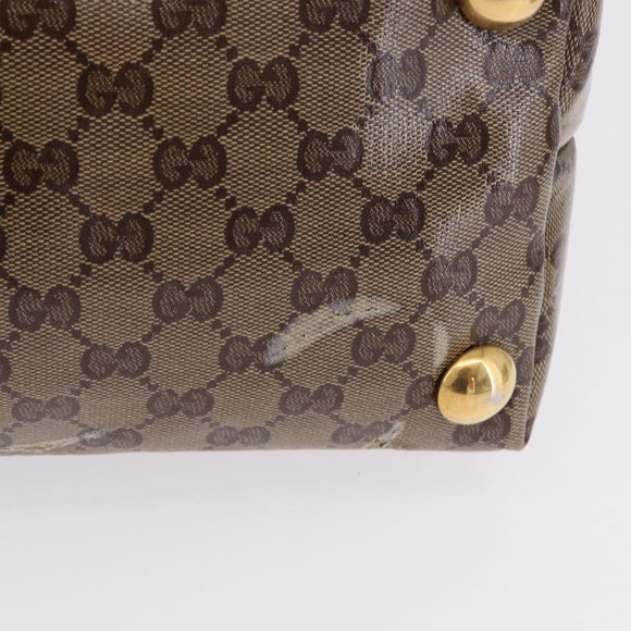 GUCCI GG crystal Histeria Tote Bag Coated Canvas Beige Gold 207285 Auth 200648
