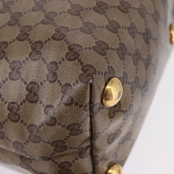 GUCCI GG crystal Histeria Tote Bag Coated Canvas Beige Gold 207285 Auth 200648