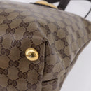 GUCCI GG crystal Histeria Tote Bag Coated Canvas Beige Gold 207285 Auth 200648-15