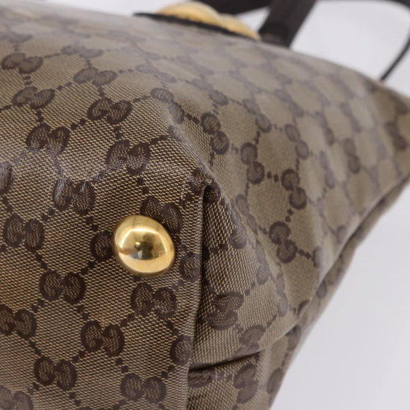 GUCCI GG crystal Histeria Tote Bag Coated Canvas Beige Gold 207285 Auth 200648