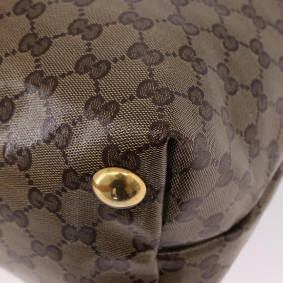 GUCCI GG crystal Histeria Tote Bag Coated Canvas Beige Gold 207285 Auth 200648