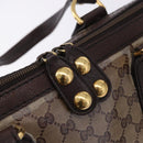GUCCI GG crystal Histeria Tote Bag Coated Canvas Beige Gold 207285 Auth 200648-18