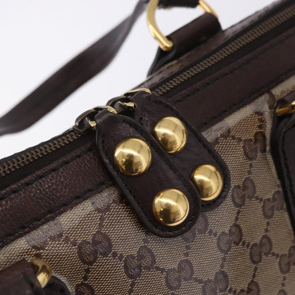 GUCCI GG crystal Histeria Tote Bag Coated Canvas Beige Gold 207285 Auth 200648
