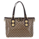 GUCCI GG crystal Histeria Tote Bag Coated Canvas Beige Gold 207285 Auth 200648-2