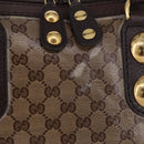 GUCCI GG crystal Histeria Tote Bag Coated Canvas Beige Gold 207285 Auth 200648-3