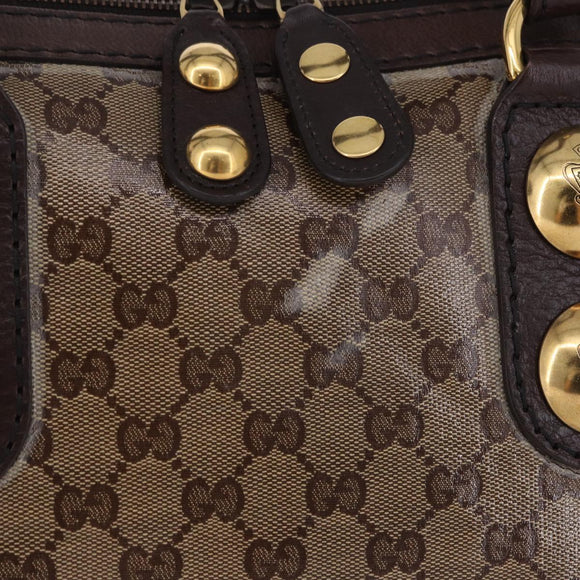 GUCCI GG crystal Histeria Tote Bag Coated Canvas Beige Gold 207285 Auth 200648