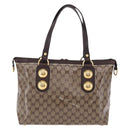 GUCCI GG crystal Histeria Tote Bag Coated Canvas Beige Gold 207285 Auth 200648-4