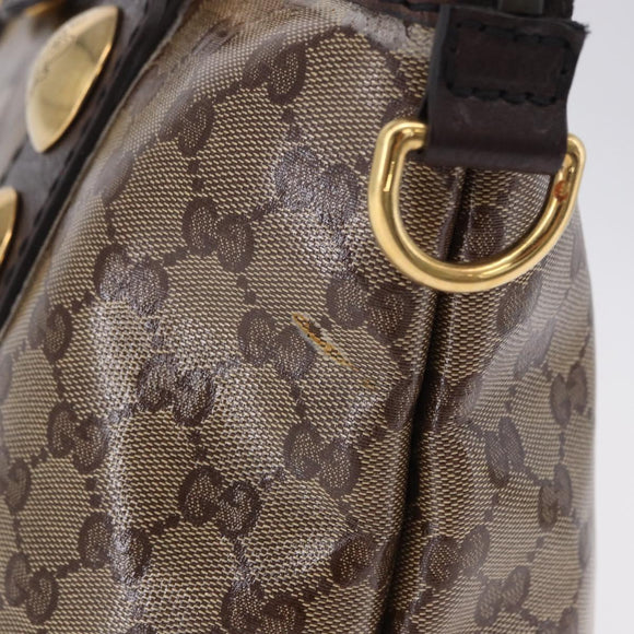 GUCCI GG crystal Histeria Tote Bag Coated Canvas Beige Gold 207285 Auth 200648