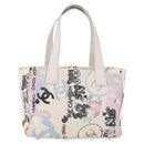 CHANEL New Travel Line Tote Bag Nylon White Multicolor CC Auth 200649-2