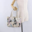 CHANEL New Travel Line Tote Bag Nylon White Multicolor CC Auth 200649-25