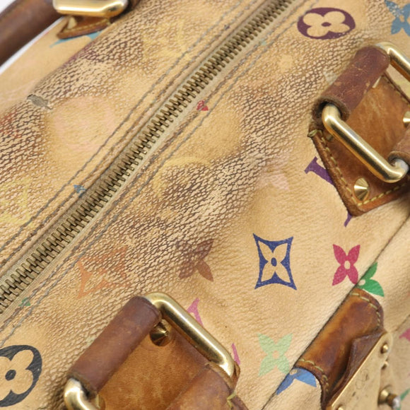 LOUIS VUITTON Monogram Multicolor Speedy 30 Hand Bag White M92643 LV Auth 200653