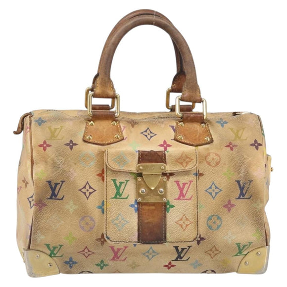 LOUIS VUITTON Monogram Multicolor Speedy 30 Hand Bag White M92643 LV Auth 200653