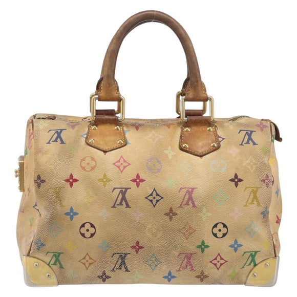 LOUIS VUITTON Monogram Multicolor Speedy 30 Hand Bag White M92643 LV Auth 200653