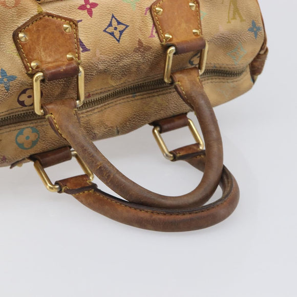 LOUIS VUITTON Monogram Multicolor Speedy 30 Hand Bag White M92643 LV Auth 200653