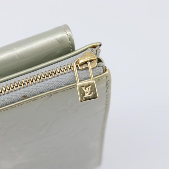 LOUIS VUITTON Monogram Vernis Motto Accessory Pouch Gris M91030 LV Auth 200656