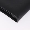 Salvatore Ferragamo Clutch Bag Leather Black Gold Tone Auth 200657-15