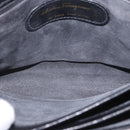 Salvatore Ferragamo Clutch Bag Leather Black Gold Tone Auth 200657-23