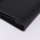 Salvatore Ferragamo Clutch Bag Leather Black Gold Tone Auth 200657-8