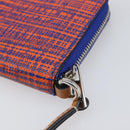 LOEWE Anagram Coin Purse PVC Leather Orange Silver Auth 200661M-15