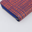LOEWE Anagram Coin Purse PVC Leather Orange Silver Auth 200661M-16