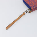 LOEWE Anagram Coin Purse PVC Leather Orange Silver Auth 200661M-8