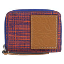 LOEWE Anagram Coin Purse PVC Leather Orange Silver Auth 200661M-13