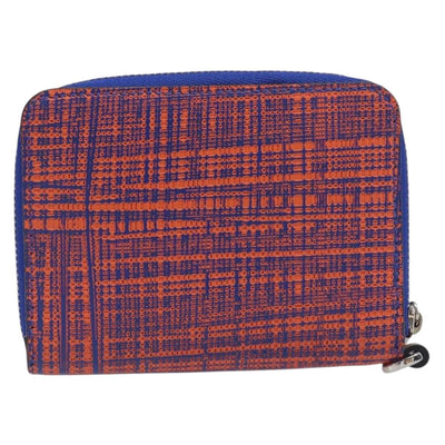 LOEWE Anagram Coin Purse PVC Leather Orange Silver Auth 200661M - 0