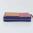 LOEWE Anagram Coin Purse PVC Leather Orange Silver Auth 200661M-5