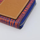 LOEWE Anagram Coin Purse PVC Leather Orange Silver Auth 200661M-7