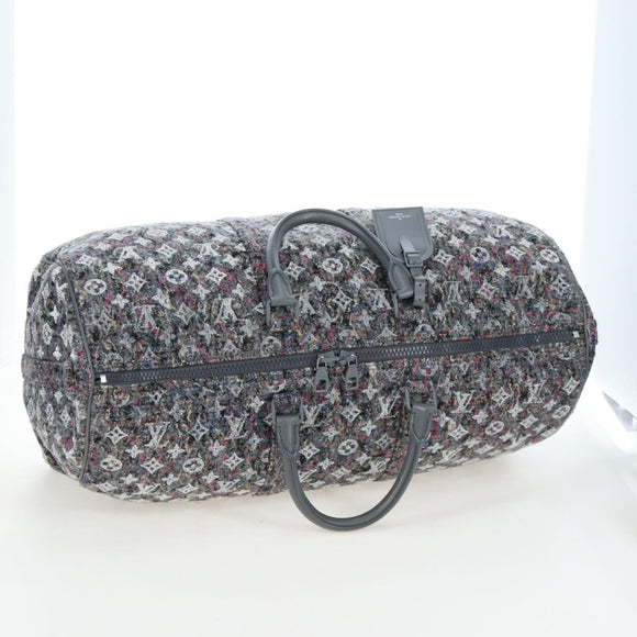LOUIS VUITTON Monogram Felt Keepall Bandouliere 50 Bag Gray M58742 Auth 200663M