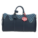 LOUIS VUITTON Denim Squared NIGO Keepall Bandouliere 50 M45975 Auth 200664SM-13