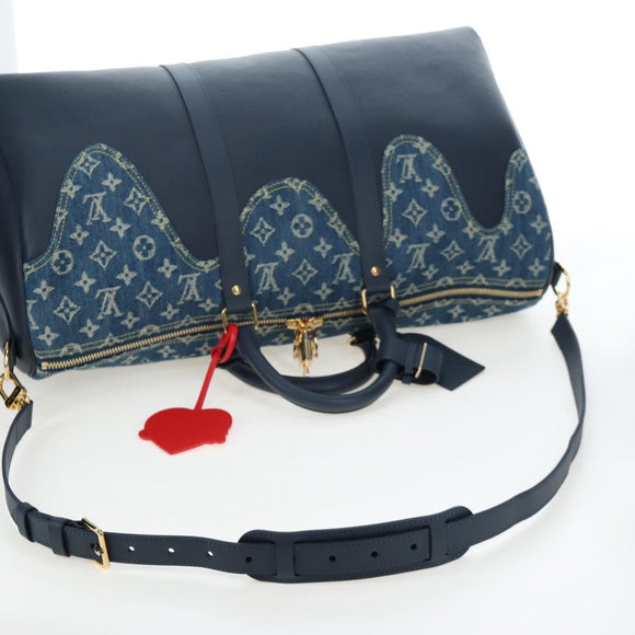 LOUIS VUITTON Denim Squared NIGO Keepall Bandouliere 50 M45975 Auth 200664SM