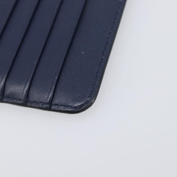 LOEWE William de Morgan Card Coin Case Leather Navy Silver Auth 200667M