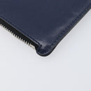 LOEWE William de Morgan Card Coin Case Leather Navy Silver Auth 200667M-16