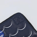 LOEWE William de Morgan Card Coin Case Leather Navy Silver Auth 200667M-17