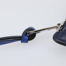 LOEWE William de Morgan Card Coin Case Leather Navy Silver Auth 200667M-9