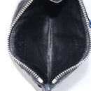 LOEWE William de Morgan Card Coin Case Leather Navy Silver Auth 200667M-10