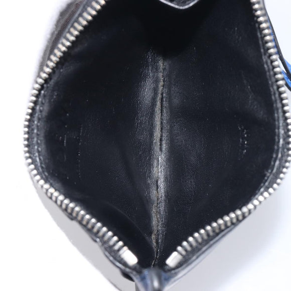 LOEWE William de Morgan Card Coin Case Leather Navy Silver Auth 200667M