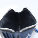 LOEWE William de Morgan Card Coin Case Leather Navy Silver Auth 200667M-20