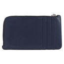 LOEWE William de Morgan Card Coin Case Leather Navy Silver Auth 200667M-2