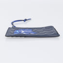 LOEWE William de Morgan Card Coin Case Leather Navy Silver Auth 200667M-6