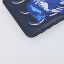 LOEWE William de Morgan Card Coin Case Leather Navy Silver Auth 200667M-14