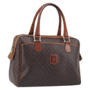 CELINE Macadam Canvas Boston Bag PVC Leather Brown Gold Auth 200674-1