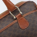 CELINE Macadam Canvas Boston Bag PVC Leather Brown Gold Auth 200674-19