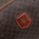 CELINE Macadam Canvas Boston Bag PVC Leather Brown Gold Auth 200674-20