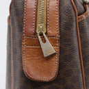 CELINE Macadam Canvas Boston Bag PVC Leather Brown Gold Auth 200674-21